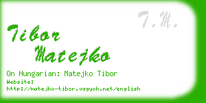 tibor matejko business card